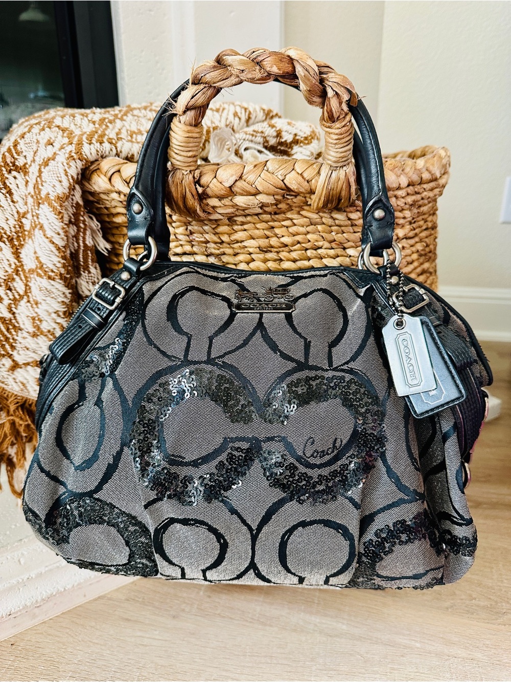 Coach Madison Sequin Op Art Sophia Satchel